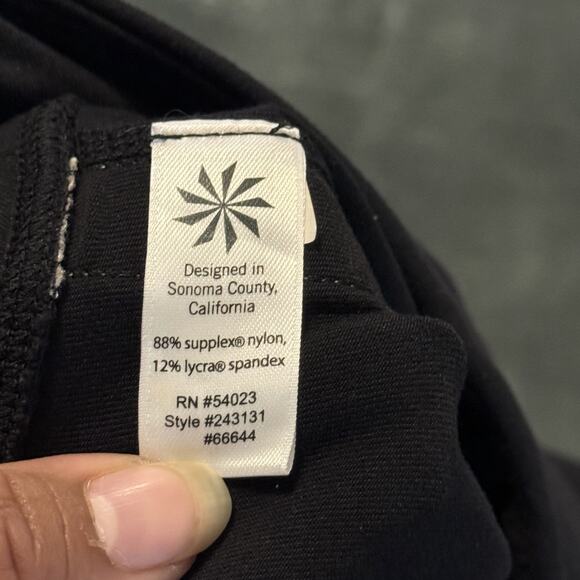 Athleta Metro Tight Leggings Women's ST Black Side Striped Ankle Zip Activewear - Picture 7 of 9